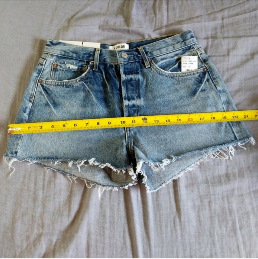 Agolde Parker Denim Jeans Shorts Swapmeet Dark - Picture 4 of 11